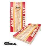 Kansas City Cornhole Boards - Red/Yellow Wooden Regulation Front