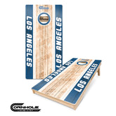 Front and Back Los Angeles Cornhole Boards - Blue/White Wooden Regulation