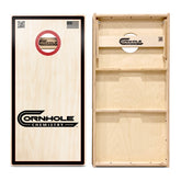 CHEMISTRY BLACK & RED Regulation Pro Cornhole Boards Black Design Front And Back