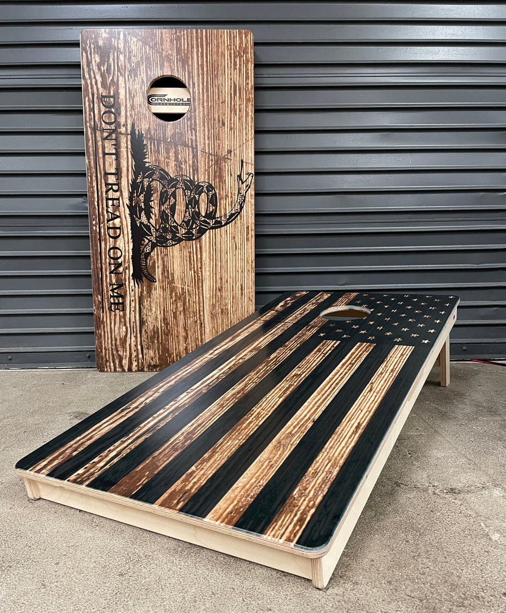 Dont Tread On Me/Flag Pro Style Cornhole Boards Cornhole Chemistry