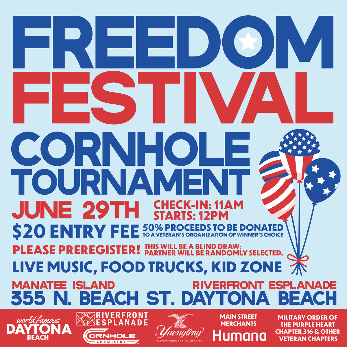 PLAYER REGISTRATION Freedom Festival Cornhole JUNE 29TH