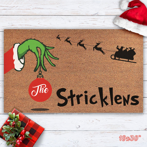 GRINCH Christmas (Personalized) UV Printed Doormat