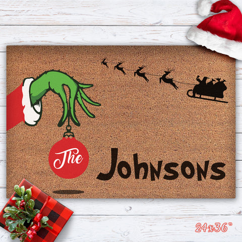 GRINCH Christmas (Personalized) UV Printed Doormat