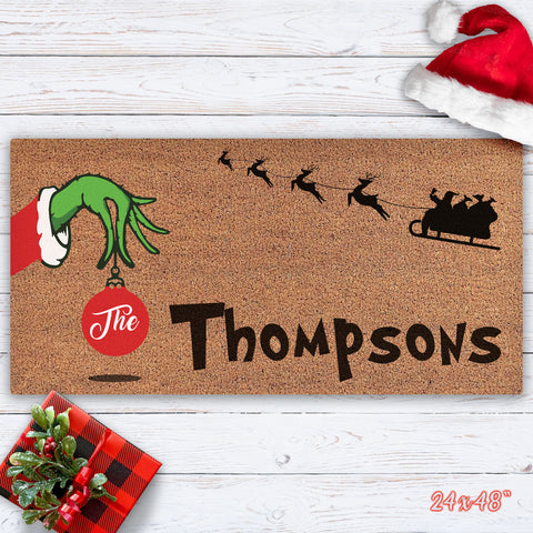 GRINCH Christmas (Personalized) UV Printed Doormat