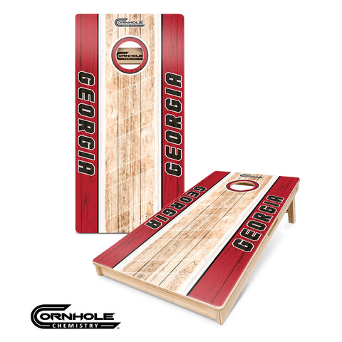 Georgia Cornhole Boards - Red/Black Wooden Regulation