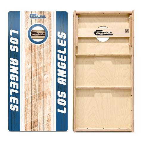 Los Angeles Cornhole Boards - Blue/White Wooden Regulation