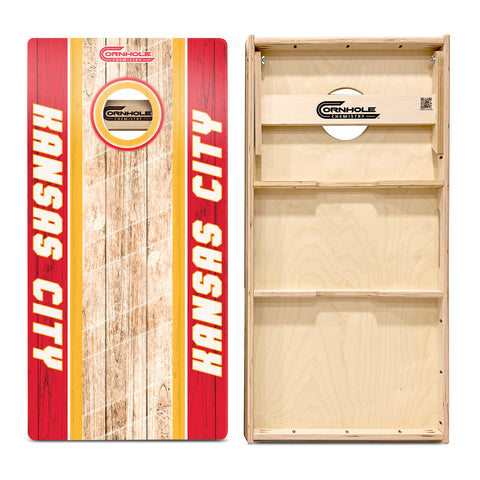 Kansas City Cornhole Boards - Red/Yellow Wooden Regulation