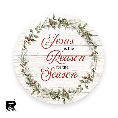 Christmas sign - Jesus is the Reason Wooden Circle 24"