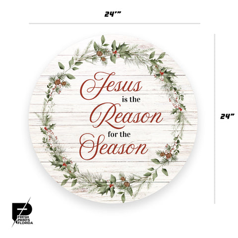 Christmas sign - Jesus is the Reason Wooden Circle 24"