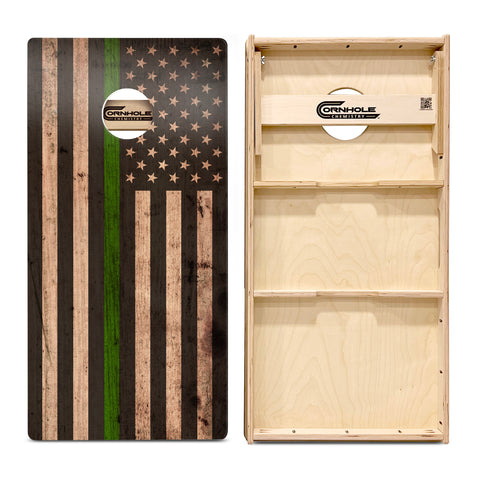 Army Thin Green Line Flag - REGULATION Pro Series Cornhole Boards