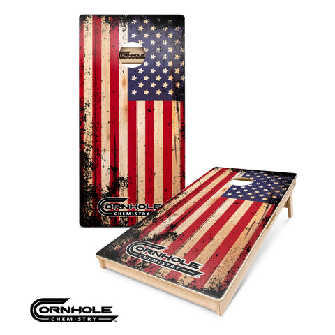 USA RUSTIC American Flag - REGULATION Pro Series Cornhole Boards