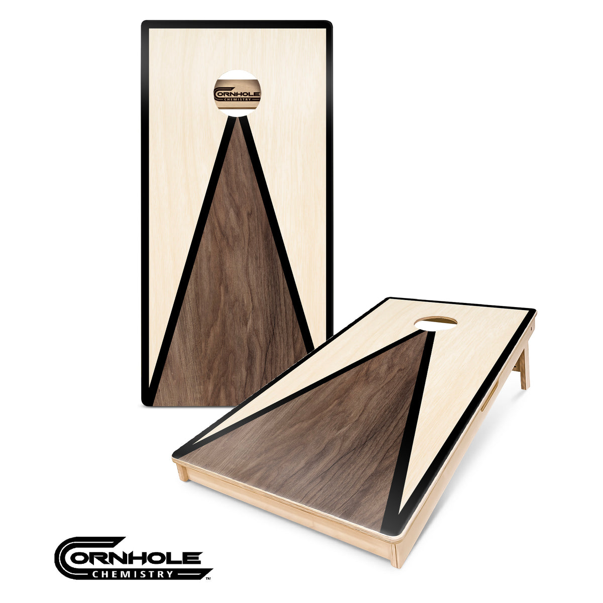 Wooden Triangle Dark - REGULATION Pro Series Cornhole Boards