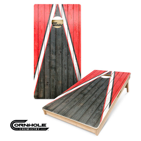 Red & Black Triangle - Pro Style Cornhole Boards
