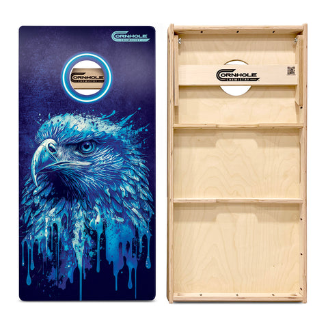 Blue Abstract Eagle Regulation Pro Cornhole Boards UV PRINTED